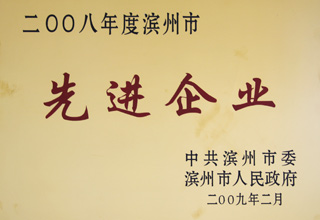 2008年度濱州市先進(jìn)單位